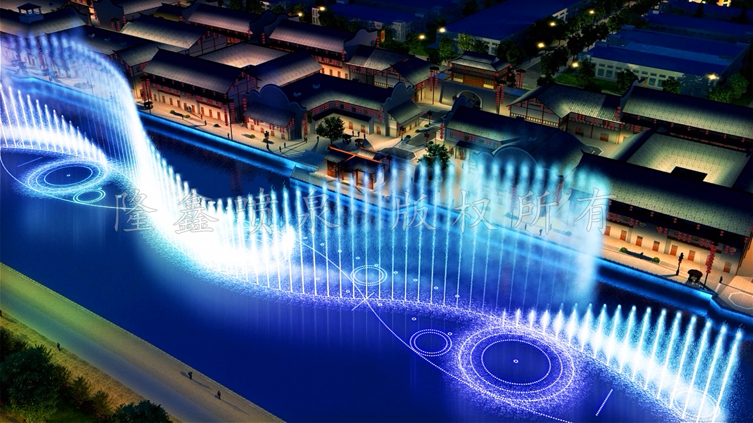 隆鑫噴泉-漂浮式音樂(lè)噴泉原創(chuàng)設(shè)計(jì)參考